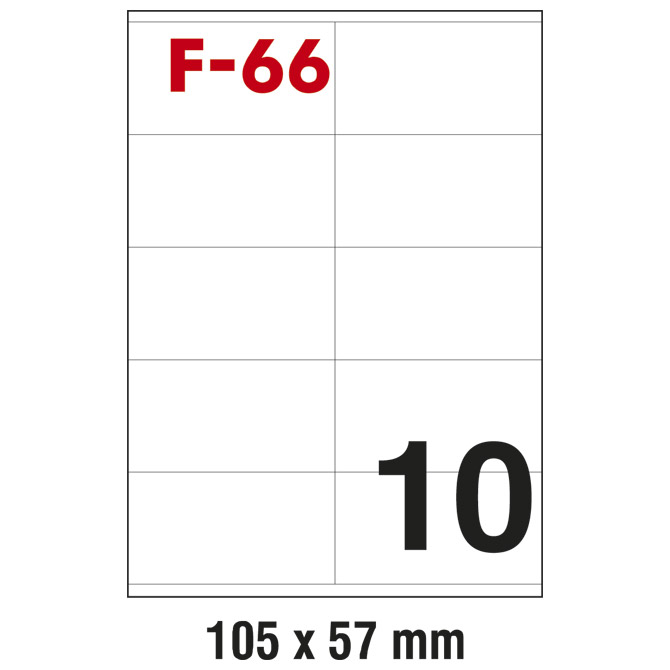 Etikete ILK 105x57 mm pk100L Fornax F-66 Etikete ILK 105x57 mm pk100L Fornax F-66