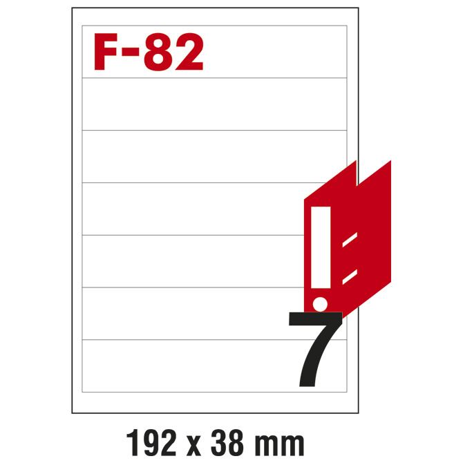 Etikete ILK za registratore 192x38mm pk100L Fornax F-82 Etikete ILK za registratore 192x38mm pk100L Fornax F-82