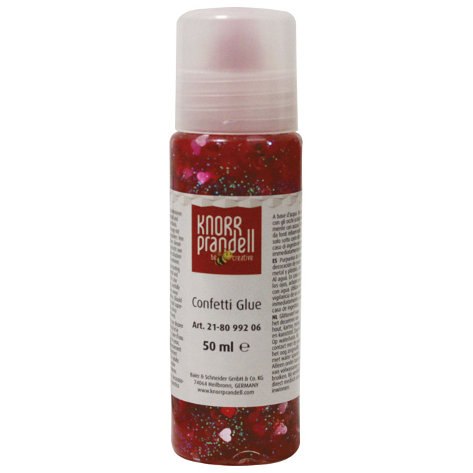 Ljepilo glitter konfeti 50ml Srca Knorr Prandell 21-8099206 crveno Ljepilo glitter konfeti 50ml Srca Knorr Prandell 21-8099206 crveno