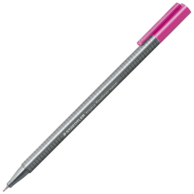 000025849.jpg Flomaster fineliner 0,3 mm Triplus Staedtler 334-221 neon rozi - Slika 1