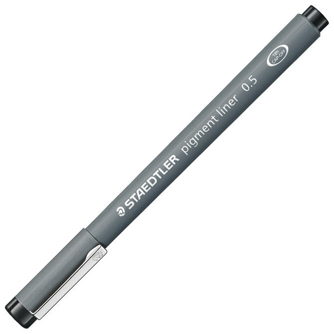 000035900.jpg Flomaster za tehničko crtanje 0,5mm pigment liner Staedtler 308 05-9 crni - Slika 1