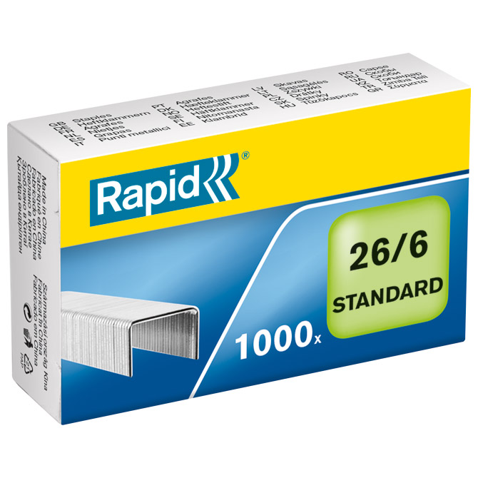 000038584.jpg Spajalice strojne br.26/6 pk1000 Standard Rapid 24861300 - Slika 1