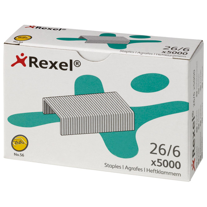 000038586.jpg Spajalice strojne br.26/6 pk5000 No.56 Rexel 06025 - Slika 1