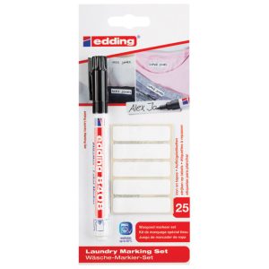 Set marker za rublje 0,75 mm+etikete Edding 8408/1 crni blister