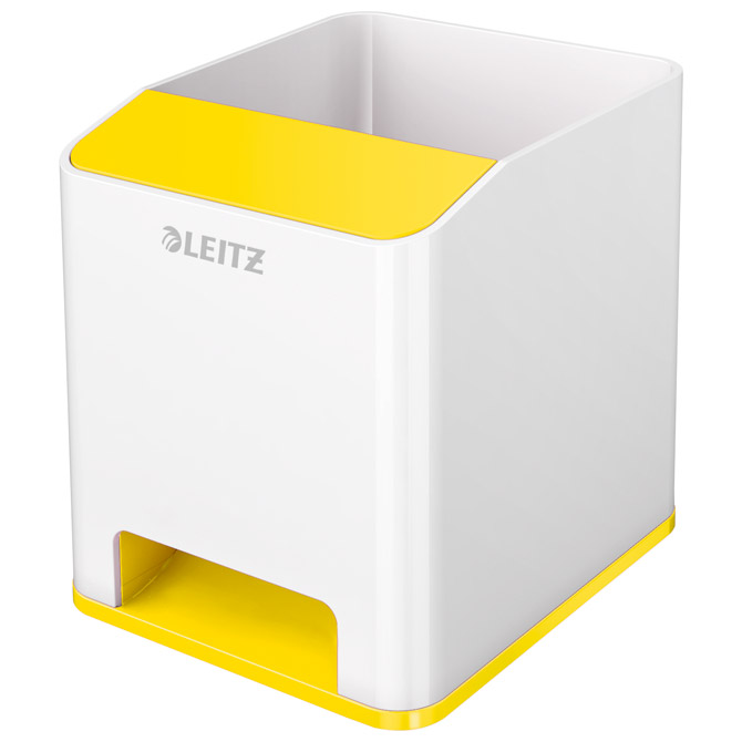 000045535.jpg Čaša za olovke pvc četvrtasta Wow Leitz 53631016 bijela/žuta - Slika 1