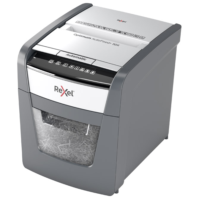 000046547.jpg Uništavač dokumentacije 50 (ručno 5) listova CrossCut Optimum Auto Feed+ 50X Rexel 2020050XEU - Slika 1