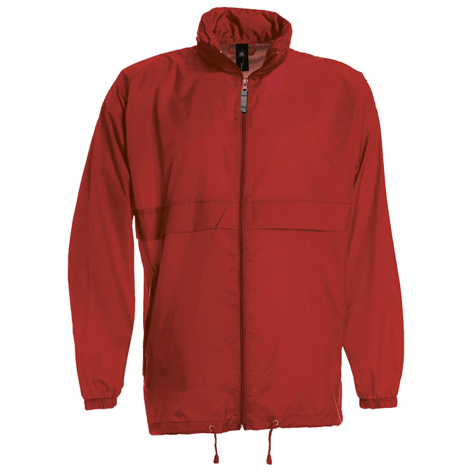 900000591.jpg Vjetrovka s kapuljačom zip unisex B&C Sirocco crvena XL - Slika 1
