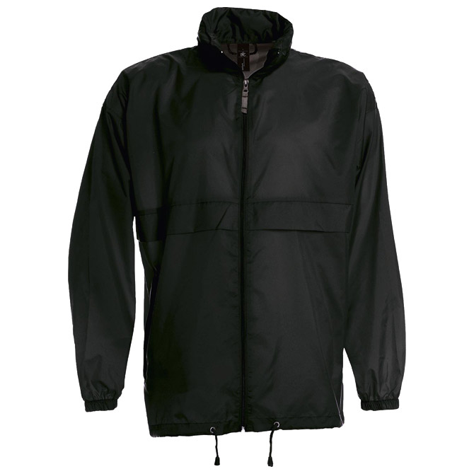 900001159.jpg Vjetrovka s kapuljačom zip unisex B&C Sirocco crna 3XL - Slika 1