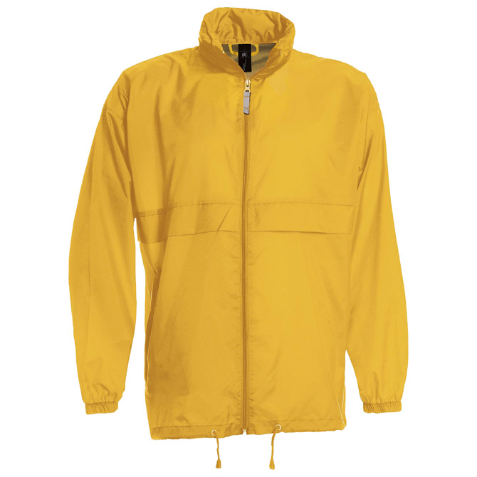 900001501.jpg Vjetrovka s kapuljačom zip unisex B&C Sirocco zlatna žuta S - Slika 1