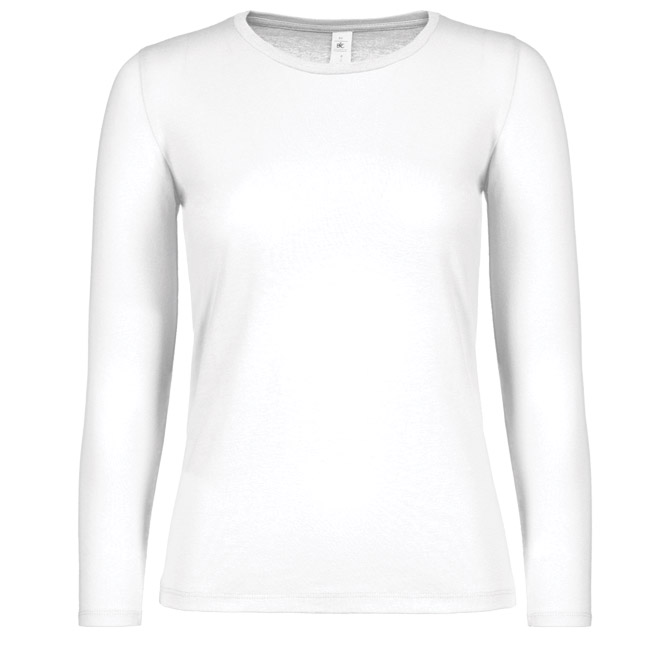 900004730.jpg Majica dugi rukavi B&C #E150/women LSL bijela L - Slika 1