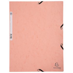 Fascikl klapna s gumicom karton A4 Aquarel Exacompta 55527E pastelno koraljna