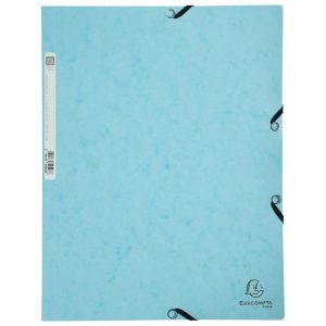 Fascikl klapna s gumicom karton A4 Aquarel Exacompta 55528E pastelno plava