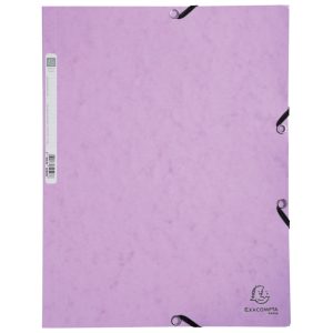 Fascikl klapna s gumicom karton A4 Aquarel Exacompta 55535E pastelno ljubičasta