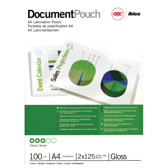 Folija za plastificiranje 125my A4 sjajna pk100 GBC 3200723 Folija za plastificiranje 125my A4 sjajna pk100 GBC 3200723