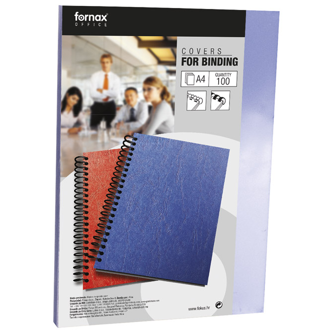 Korice za spiralni uvez 180my pvc A4 pk100 Fornax plave Korice za spiralni uvez 180my pvc A4 pk100 Fornax plave