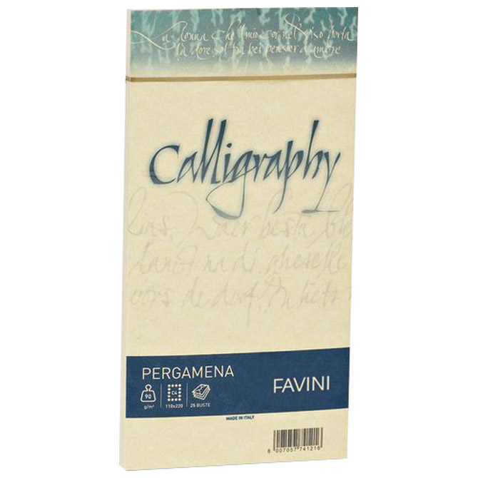 Kuverte 11x22 Calligraphy 90g pk25 Favini oker Kuverte 11x22 Calligraphy 90g pk25 Favini oker