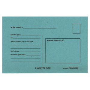 Kuverte B6-5 s povratnicom 75g pk100 Fornax