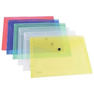Kuverte s gumbom 240x180 mm pp pk6 Siam 2147 prozirne sortirano