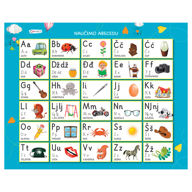 Mapa stolna pvc 50x40 cm Abeceda Connect Mapa stolna pvc 50x40 cm Abeceda Connect
