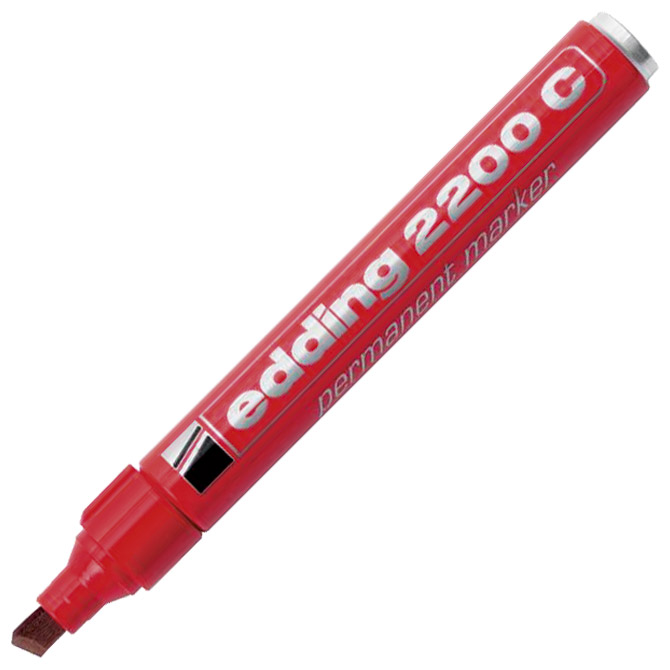 Marker permanentni 1-5 mm klinasti vrh Edding 2200 C crveni Marker permanentni 1-5 mm klinasti vrh Edding 2200 C crveni