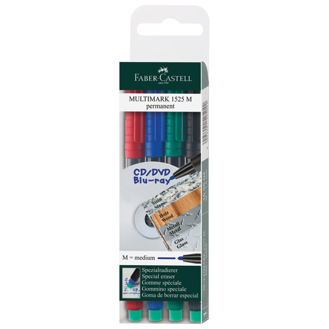 Marker permanentni 1,0 mm Multimark Faber-Castell 152504/4boje Marker permanentni 1,0 mm Multimark Faber-Castell 152504/4boje