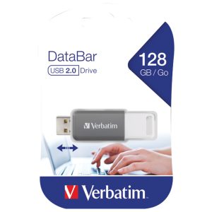 Memorija USB 128GB 2.0 DataBar Verbatim 49456 siva blister