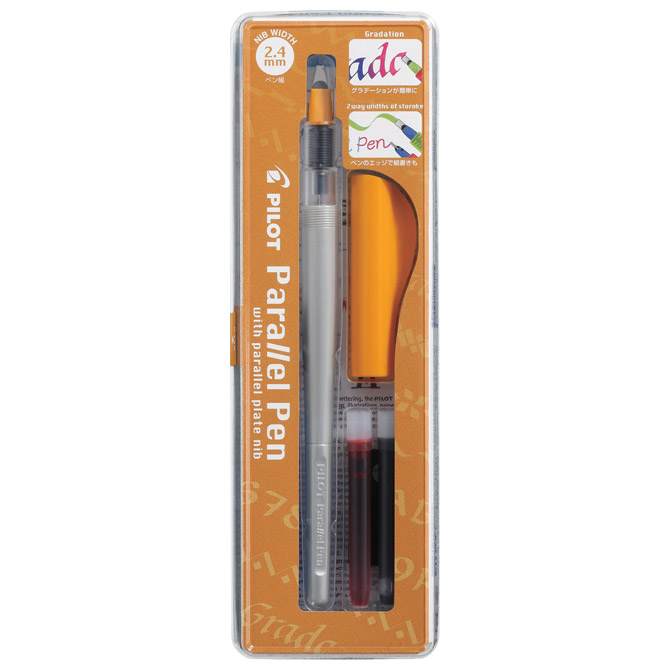 Nalivpero za kaligrafiju 2,4 mm set Parallel pen Pilot FP3-24-SSN sivo/narančasto Nalivpero za kaligrafiju 2,4 mm set Parallel pen Pilot FP3-24-SSN sivo/narančasto