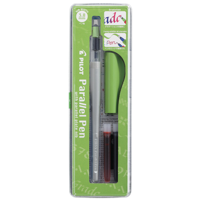 Nalivpero za kaligrafiju 3,8 mm set Parallel pen Pilot FP3-38-SSN sivo/zeleno Nalivpero za kaligrafiju 3,8 mm set Parallel pen Pilot FP3-38-SSN sivo/zeleno