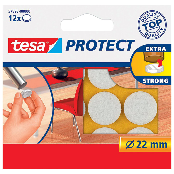 Podložak filc okrugli 22 mm pk12 Tesa 57893-0 bijeli Podložak filc okrugli 22 mm pk12 Tesa 57893-0 bijeli