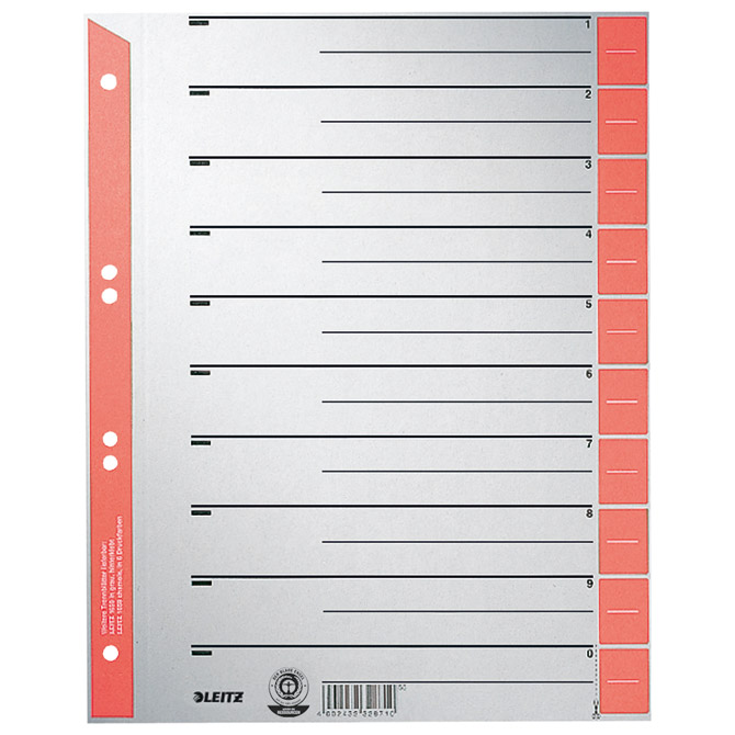 Pregrada kartonska A4 Leitz 16520325 crvena Pregrada kartonska A4 Leitz 16520325 crvena