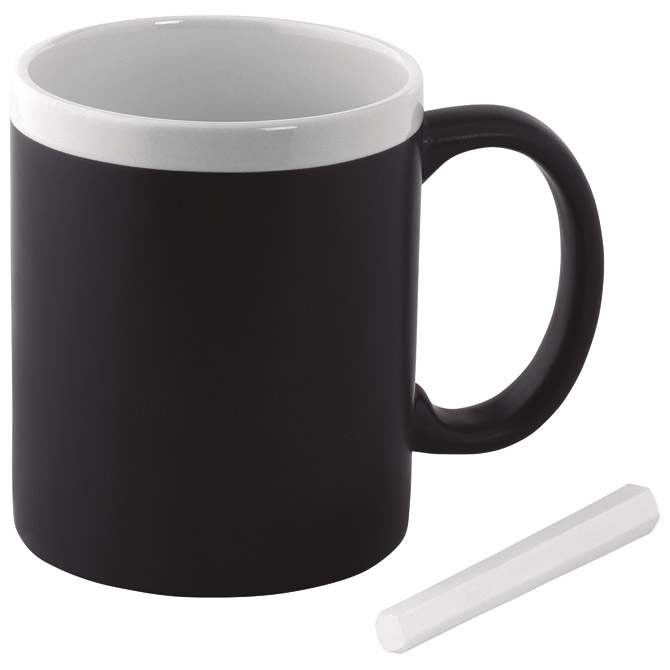 Šalica 300ml+kreda bijela/crna Šalica 300ml+kreda bijela/crna