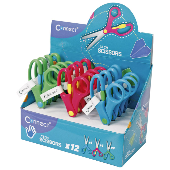Škare školske 13 cm oble s mjerilom Connect Škare školske 13 cm oble s mjerilom Connect