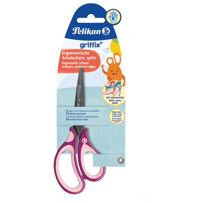 Škare školske 15 cm Pelikan rozo-ljubičaste Škare školske 15 cm Pelikan rozo-ljubičaste
