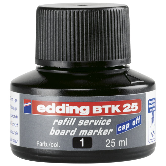 Tinta za marker (za bijelu ploču) 25ml Edding BTK25 crna Tinta za marker (za bijelu ploču) 25ml Edding BTK25 crna