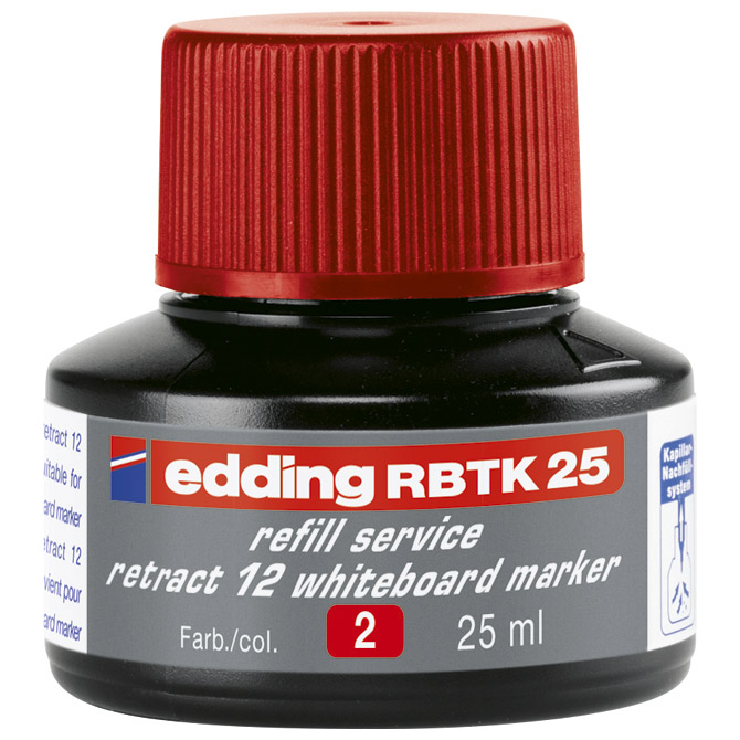 Tinta za marker (za bijelu ploču) 25ml Edding BTK25 crvena Tinta za marker (za bijelu ploču) 25ml Edding BTK25 crvena