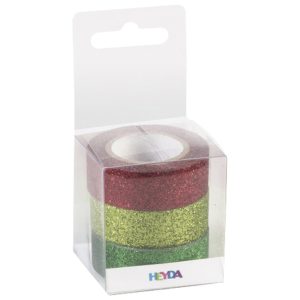 Traka Deco ljepljiva 15 mmx3m glitter pk3 Heyda 20-35843 77 sortirano blister