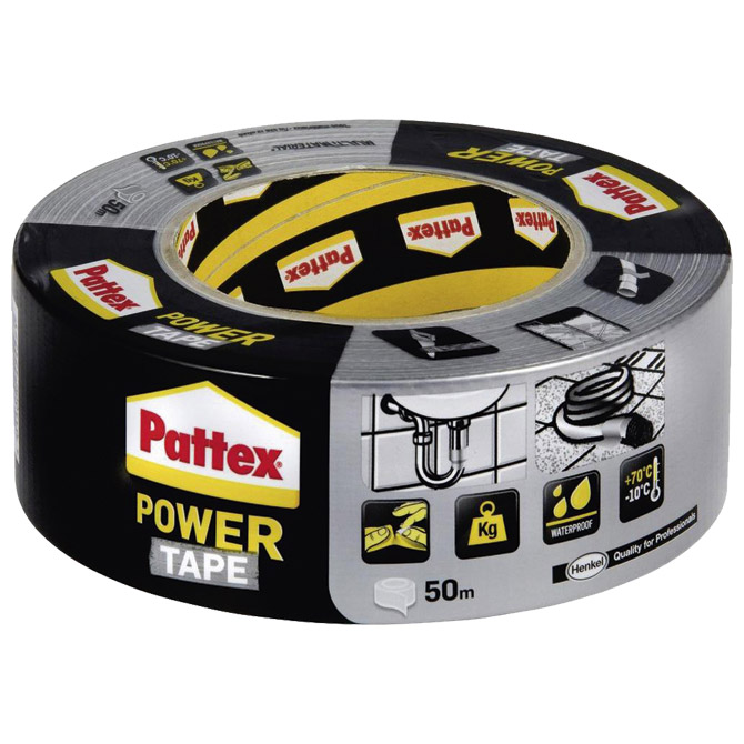 Traka ljepljiva 50 mm/50m Power Tape Pattex Henkel 1677469 srebrna Traka ljepljiva 50 mm/50m Power Tape Pattex Henkel 1677469 srebrna