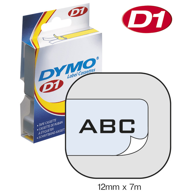 Vrpca D1 12 mmx7m Dymo 45010 crno-prozirna Vrpca D1 12 mmx7m Dymo 45010 crno-prozirna