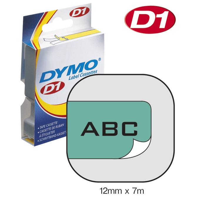 Vrpca D1 12 mmx7m Dymo 45019 crno-zelena Vrpca D1 12 mmx7m Dymo 45019 crno-zelena