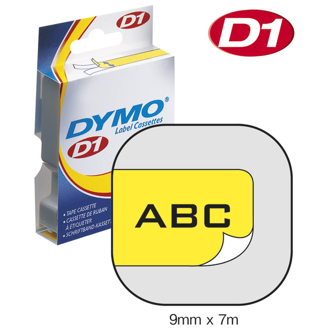 Vrpca D1 9 mmx7m Dymo 40918 crno-žuta Vrpca D1 9 mmx7m Dymo 40918 crno-žuta