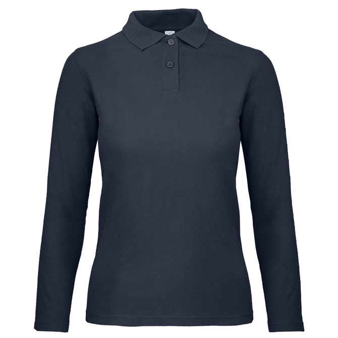 900003669.jpg Majica dugi rukavi polo B&C ID.001 LSL/women 180g tamno plava L - Slika 1