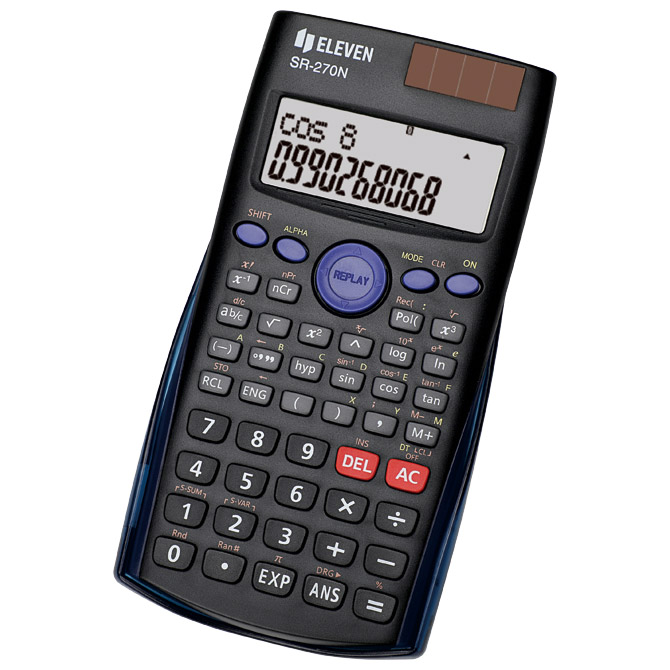Kalkulator tehnički 10+2mjesta 240 funkcija Eleven SR-270N crni Kalkulator tehnički 10+2mjesta 240 funkcija Eleven SR-270N crni
