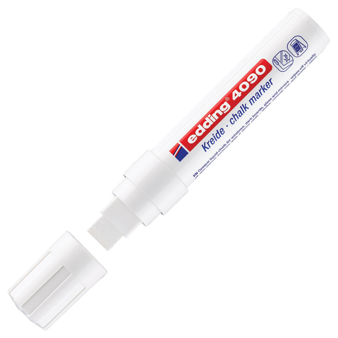 Marker-kreda za staklo 4-15 mm Edding 4090 bijeli Marker-kreda za staklo 4-15 mm Edding 4090 bijeli