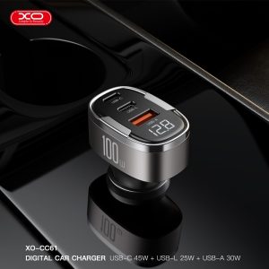 Auto punjač CC61 100W 3A (USB+USB-C) Lightning