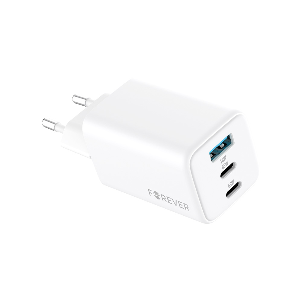 Punjač 2xUSB-C 1XUSB 65W bijeli Punjač 2xUSB-C 1XUSB 65W bijeli
