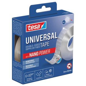 Traka ljepljiva obostrana 30 mm/3 m Universal Nano Power Tesa 55810 prozirna blister